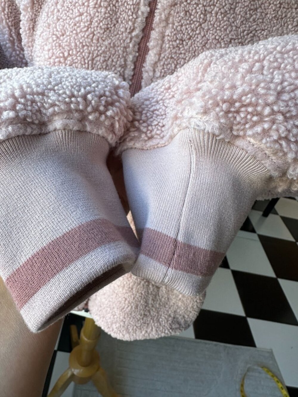 JOY LAB Women’s XL Blush Pink Sherpa Fleece Full Zip Teddy Jacket Cozy - Picture 8 of 13